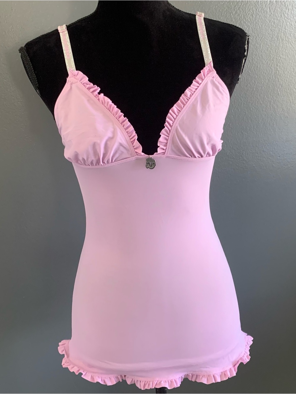Diesel Light Pink Ruffle Trim Slip Chemise